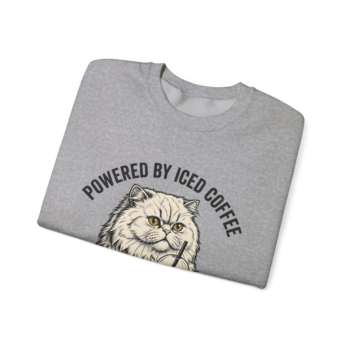 Persian Cat Coffee Sweatshirt Coffee Animals Gift Women Hand Drawn Sweatshirt Persian Cat Sweatshirt Coffee Fan Illustrated Sweatshirt Pet Graphic Vintage Iced