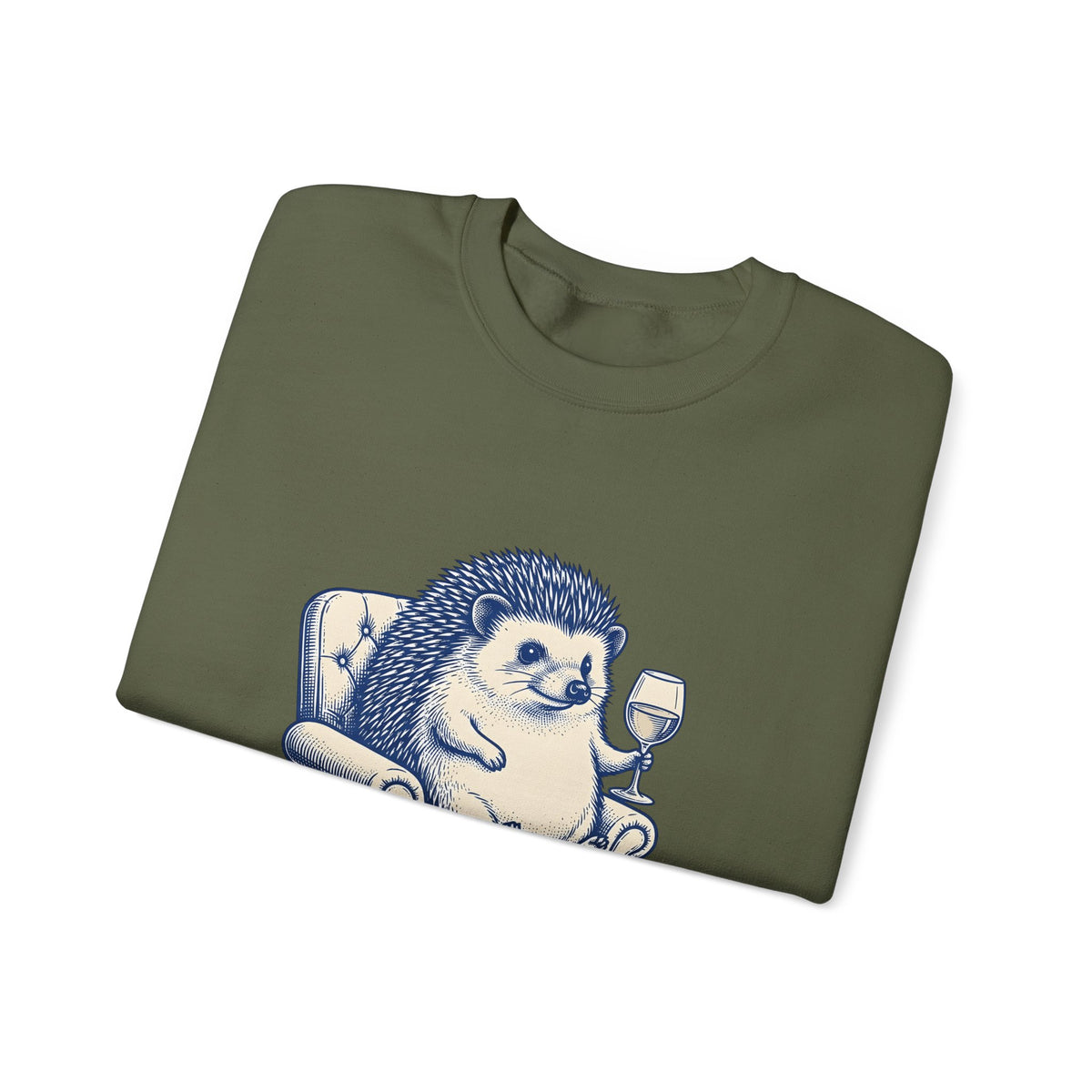 Hedgehog Seat Cute Pet Gift Sketch Hedgehog Adorable Fan Hedgehog Drawing Retro Wine Cup Sweatshirt