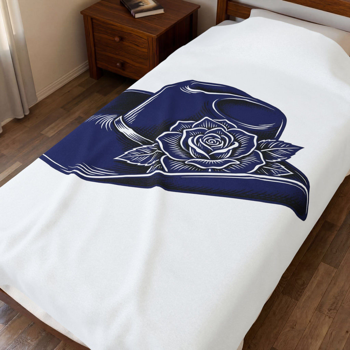 Cowboy Cap Blanket Cowgirl Ranch Gift Women Rustic Blanket Cowboy Hat Blanket Rodeo Fan Western Blanket Farm Graphic Line Art Bloom Blanket