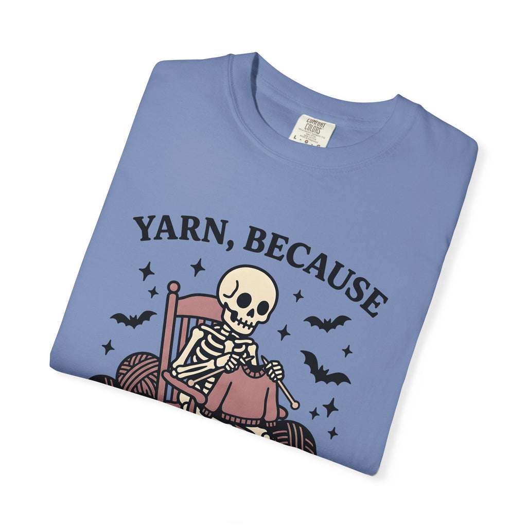 Skull Knitting T-Shirt Halloween Fabric Gift Women Comic T-Shirt Knitting T-Shirt Horror Fan Cartoon T-Shirt Textile Graphic Rustic Bat Wings