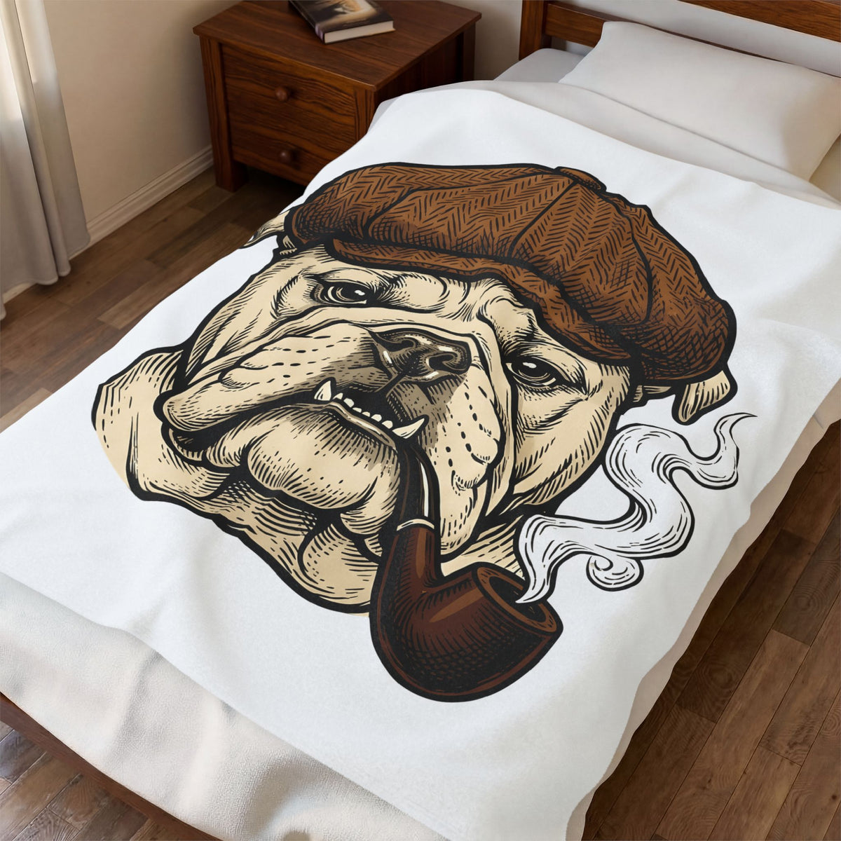 Bulldog Head Blanket Dog Creatures Gift Women Old School Blanket Bulldog Blanket Dog Fan Bulldog Graphic Blanket Vintage Illustration Animal