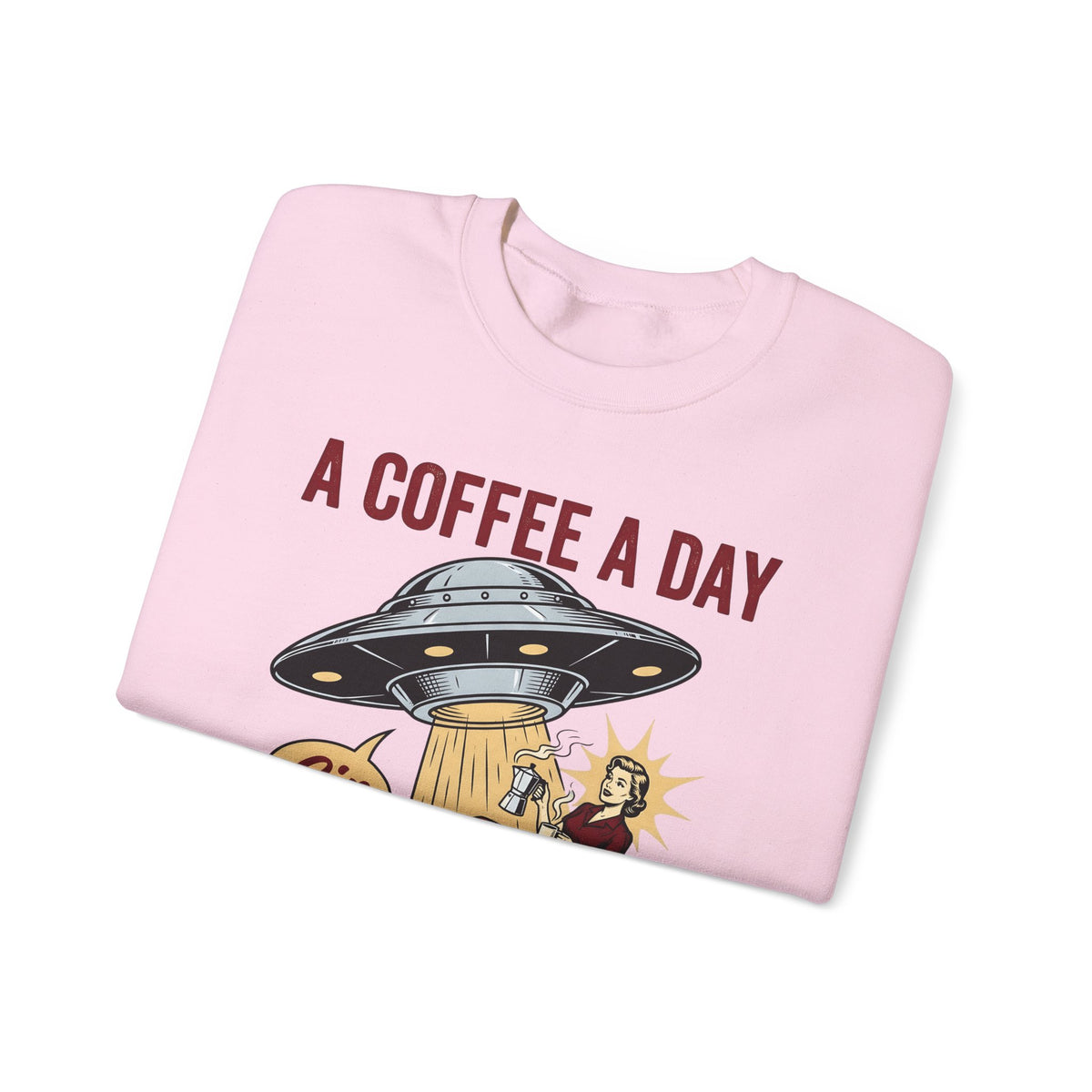 Ufo Coffee Woman Sweatshirt Coffee Alien Gift Women Retro Sweatshirt Alien Sweatshirt Coffee Fan Retro Sweatshirt Extraterrestrial Graphic Vintage Spaceship