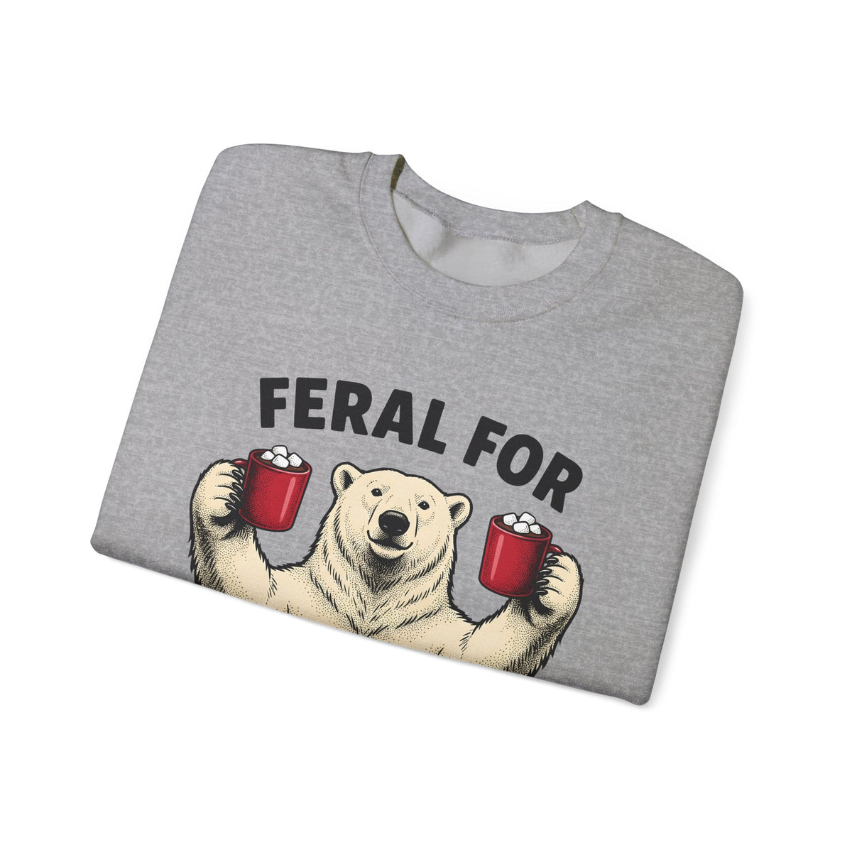White Bear Holiday Frost Gift Rustic Polar Bear Christmas Fan Winter Cartoon Tea Mug Sweatshirt