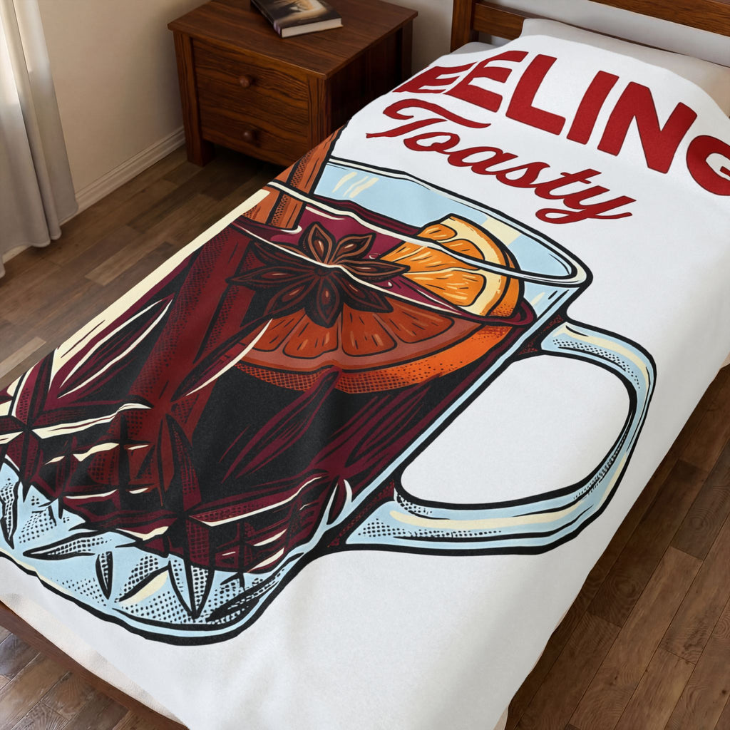 Mulled Wine Mug Holiday Christmas Gift Vintage Mulled Wine Winter Fan Holiday Xmas Hand Blanket