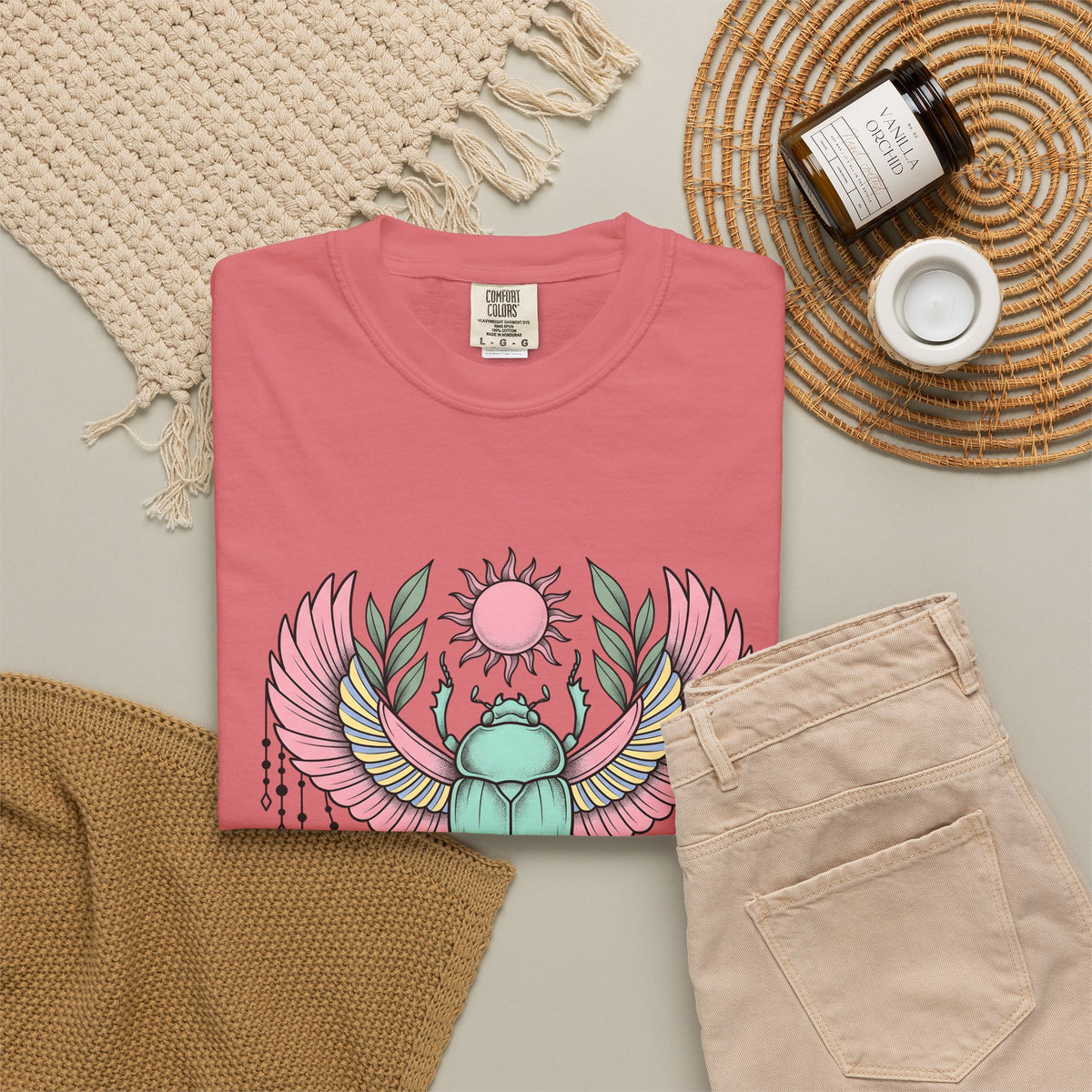 Scarab Bug Boho Chic Metaphysical Gift Tribal Beetle Bohemian Enthusiast Primitive Spiritual T-Shirt