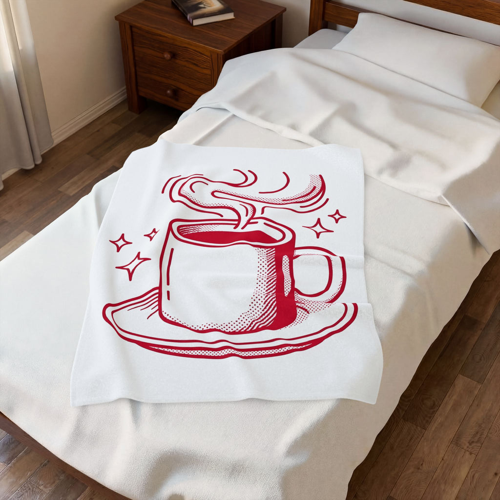 Coffee Cup Blanket St. Valentine's Day Coffee Gift Women Pop Art Blanket Blanket Blanket Valentine Fan Pop Art Blanket Coffee Design Retro Stars Blanket