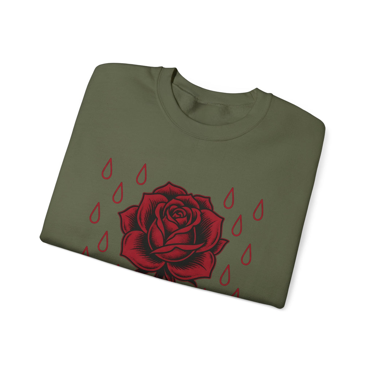 Rose Flower Cowgirl Floral Gift Tattoo Flower Rodeo Fan Ink Floral Vintage Raindrops Sweatshirt
