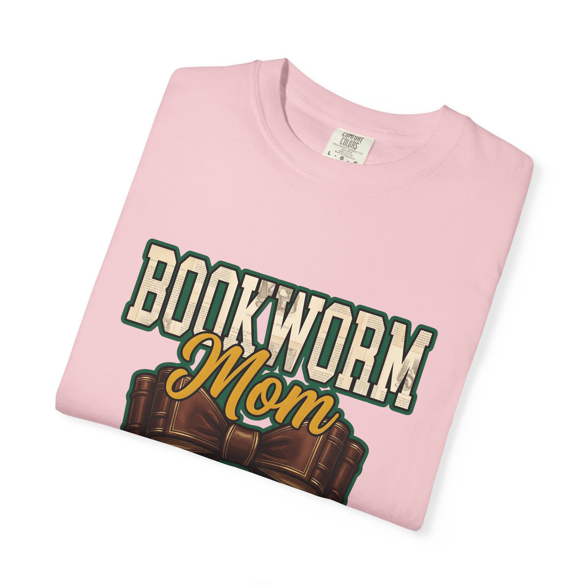 Book Bow T-Shirt Moms Reading Gift Women Bold Graphic T-Shirt Bookmark T-Shirt Mother Fan Graphic Design Book Illustration Retro Stacked Books