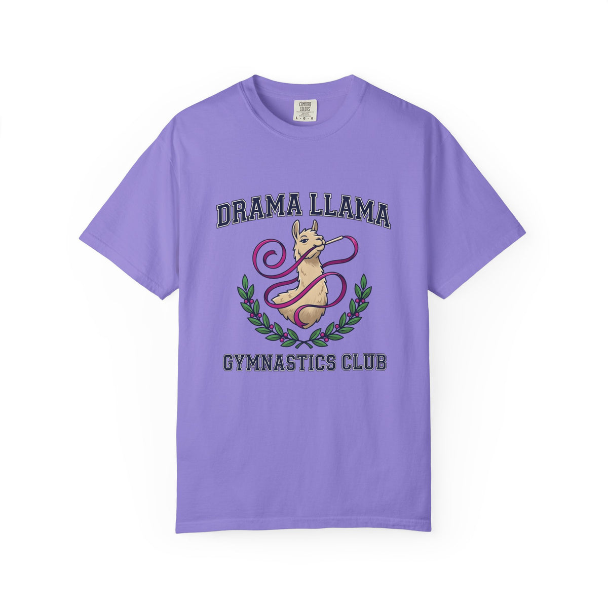 Alpaca Ribbon Gymnastics T-Shirt Gymnastics Wildlife Gift Women Animated T-Shirt Gymnast T-Shirt Gymnastics Enthusiast Cartoon T-Shirt Animal