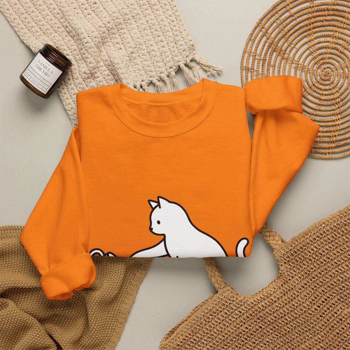 Cat Sweatshirt Cat Joke Gift Women Simple Sweatshirt Kitten Sweatshirt Feline Fan Cat Sweatshirt Humor Graphic Sketch Sweatshirt Sweatshirt