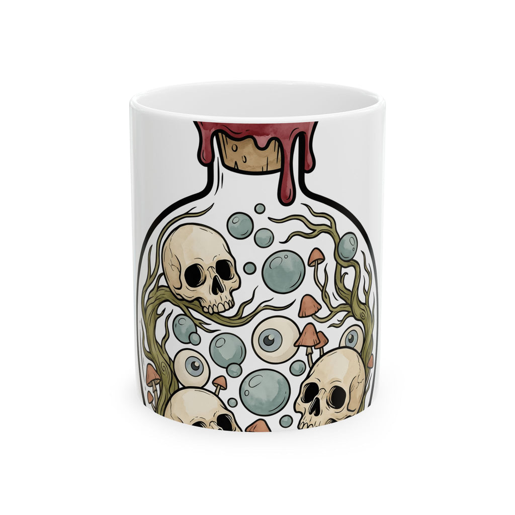 Magic Bottle Mug Halloween Ghost Gift Women Haunted Mug Flask Mug Horror Fan Spooky Mug Specter Graphic Classic Skull Icon Mug