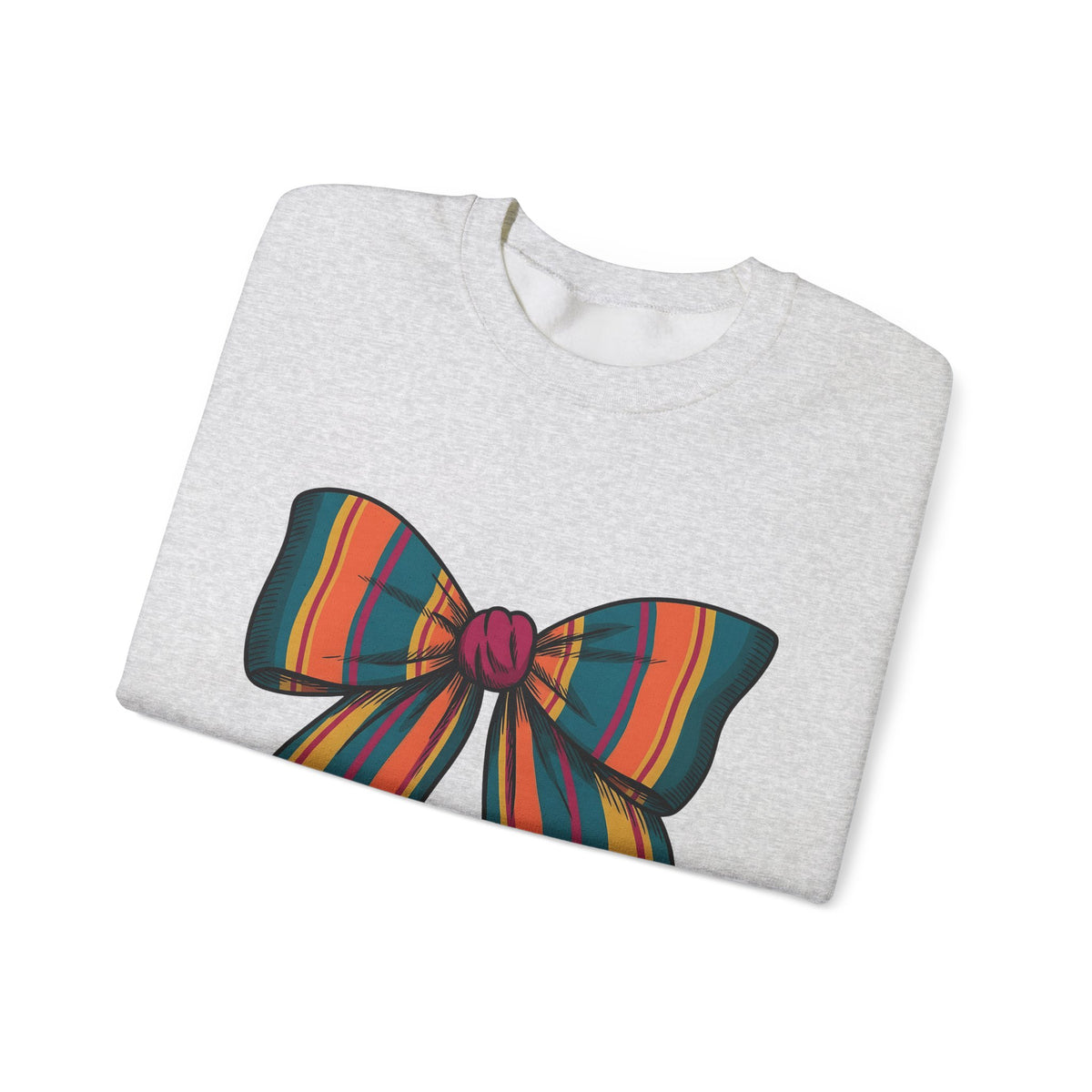 Striped Hair Bow Sweatshirt Moms Apparel Gift Women Simple Graphic Sweatshirt Hair Bow Sweatshirt Mom Fan Minimalist Sweatshirt Clothing Graphic Classic Fringe