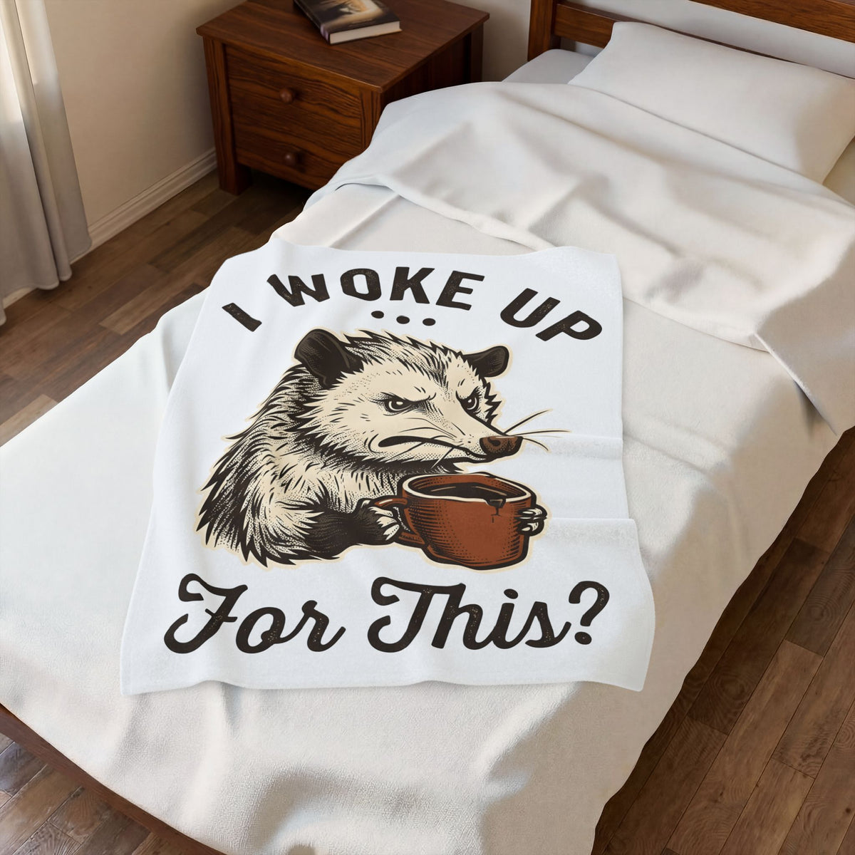 Opossum Coffee Blanket Possum Espresso Gift Women Comic Blanket Coffee Blanket Opossum Enthusiast Cartoon Blanket Coffee Graphic Retro Cup Blanket