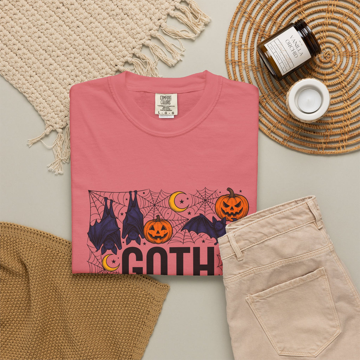Vampire Pumpkin Goth Autumn Gift Horror Bloodsucking Dark Fan Macabre Fall Hand Drawn Webbing T-Shirt