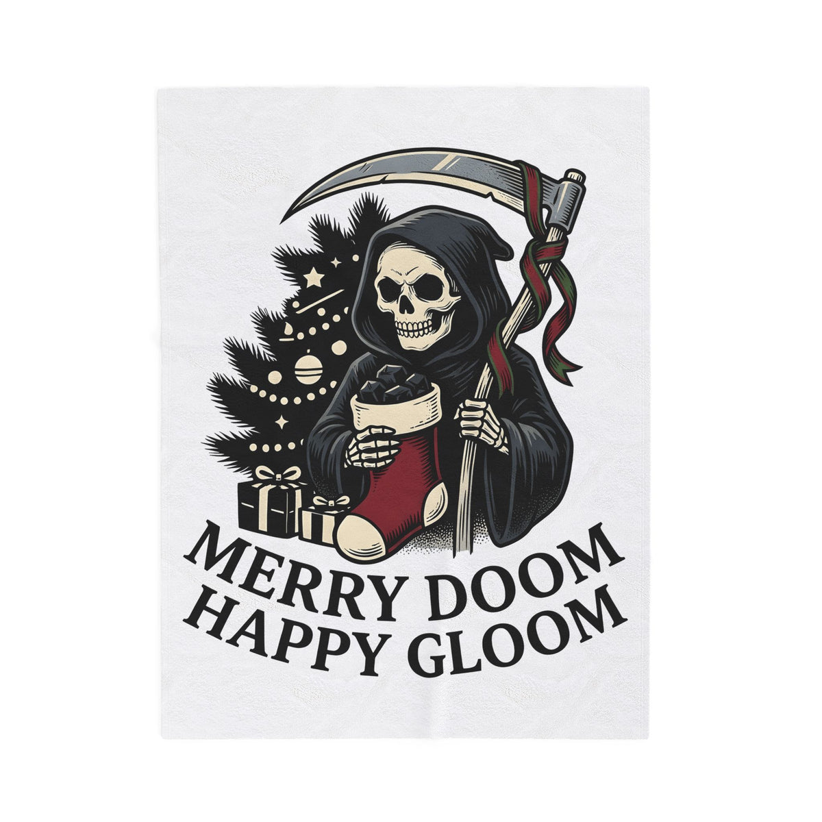 Death Figure Blanket Christmas Dark Gift Women Distressed Blanket Grim Reaper Blanket Xmas Fan Gothic Blanket Macabre Graphic