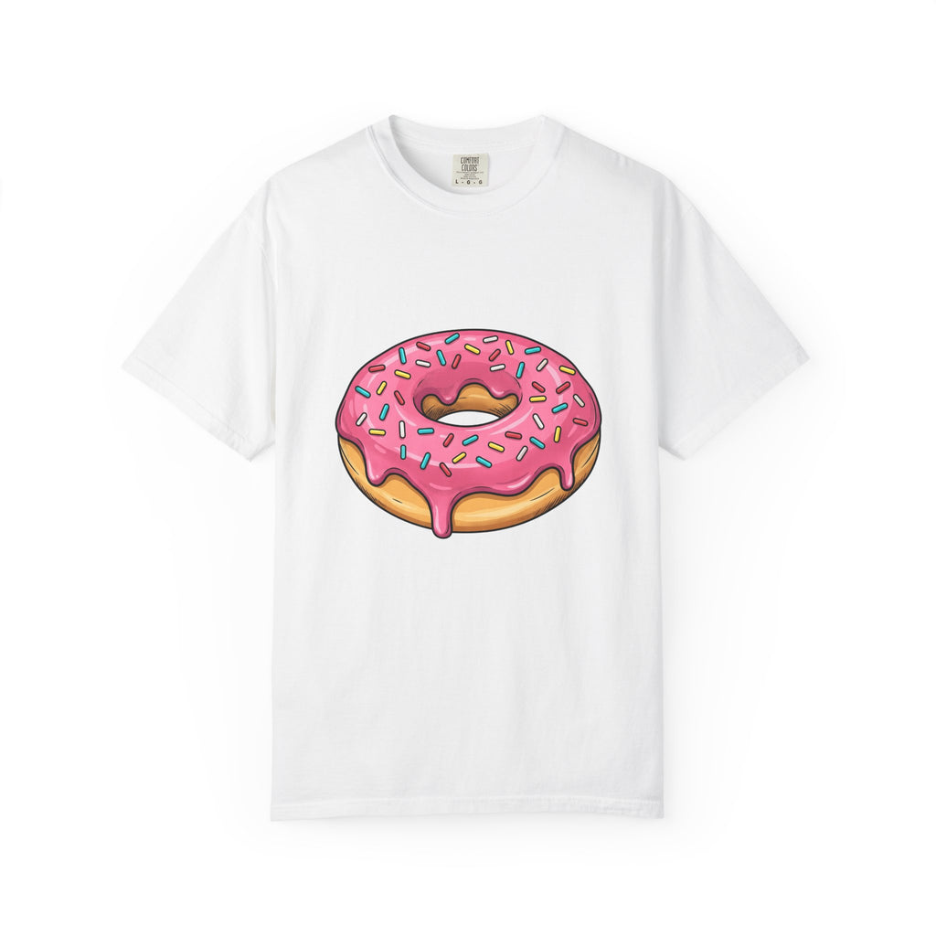 Donut Image T-Shirt Desserts Cuisine Gift Women Comic T-Shirt Doughnut T-Shirt Pastry Fan Cartoon T-Shirt Food Graphic Modern Nonpareils T-Shirt