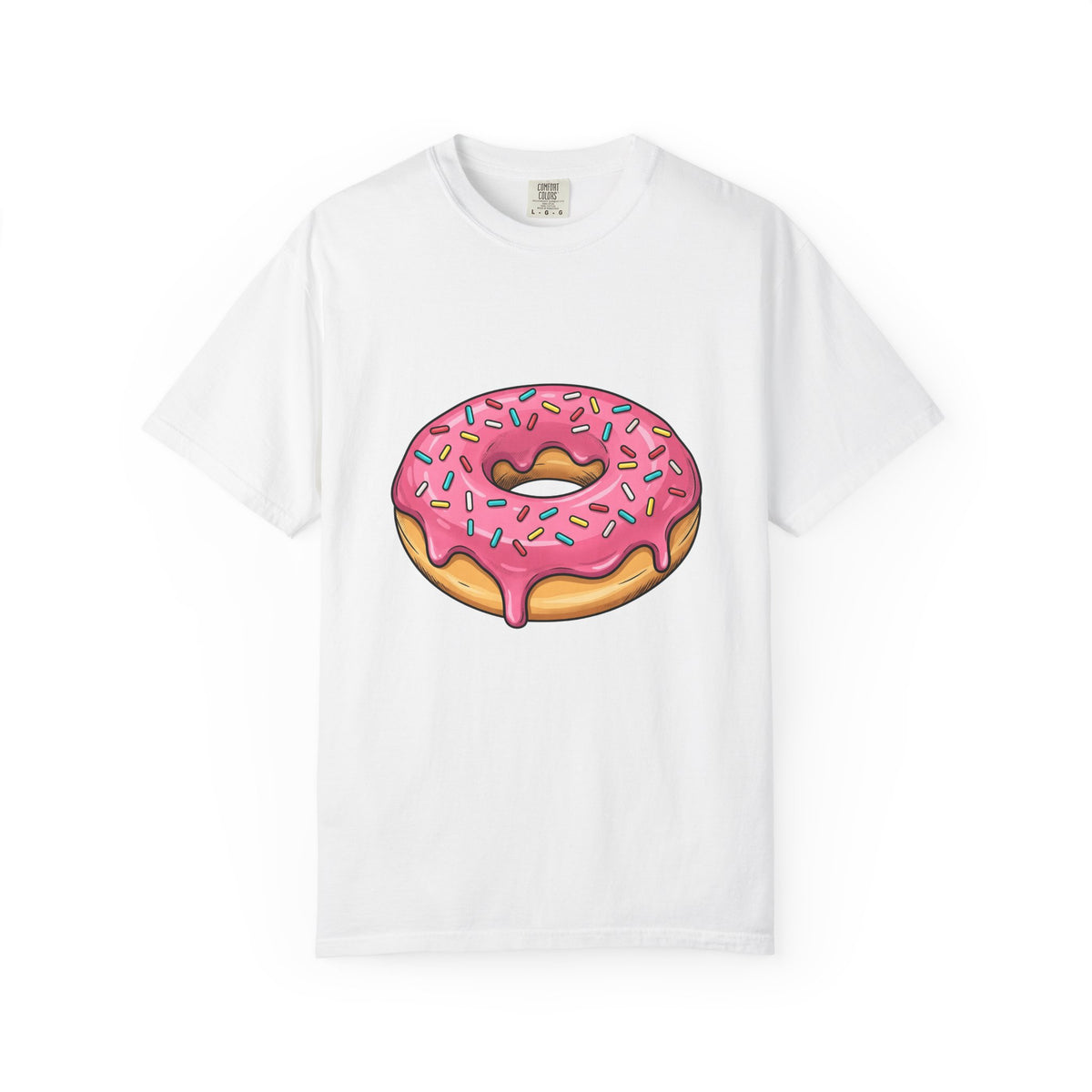 Donut Image T-Shirt Desserts Cuisine Gift Women Comic T-Shirt Doughnut T-Shirt Pastry Fan Cartoon T-Shirt Food Graphic Modern Nonpareils T-Shirt