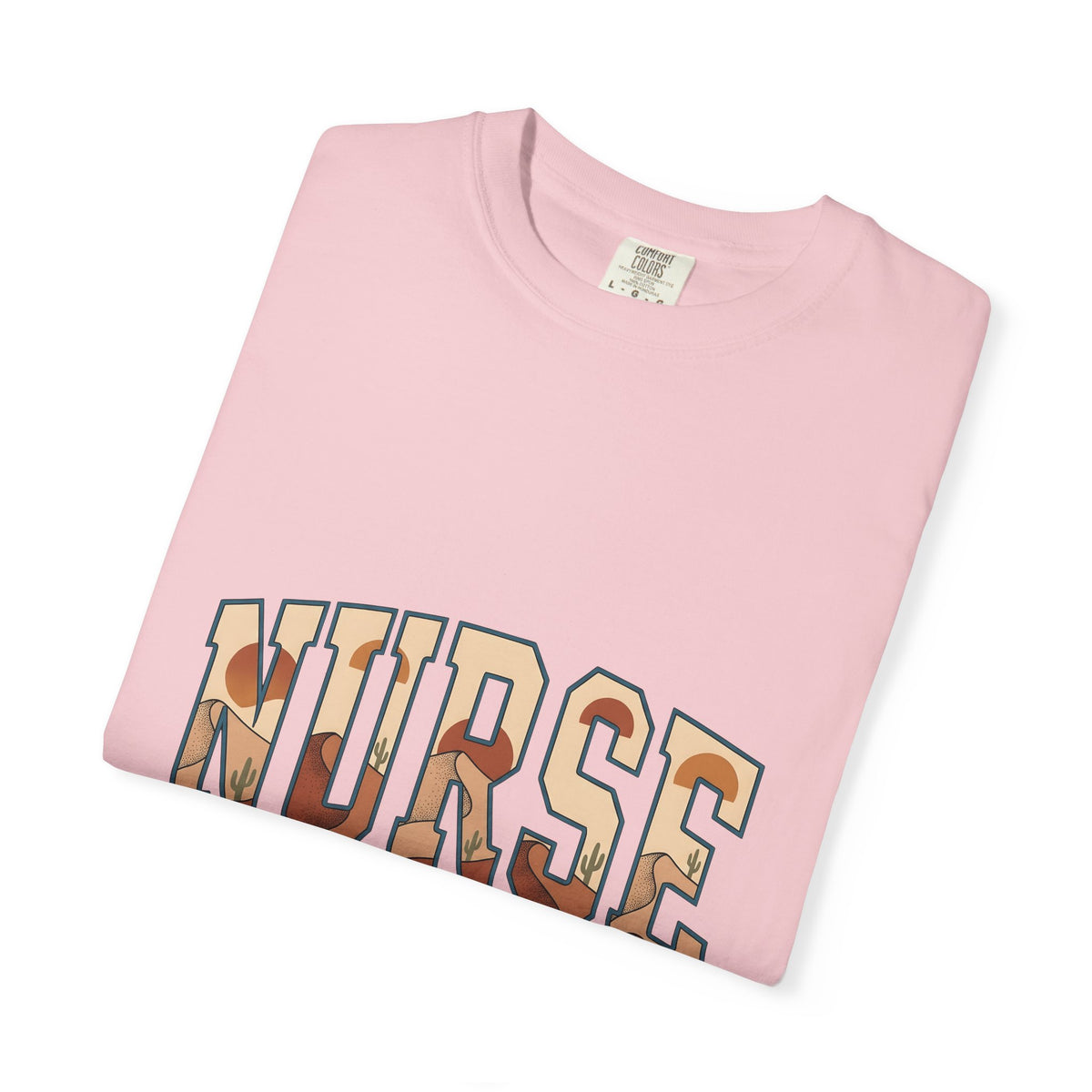 Desert Landscape Text T-Shirt Nurse Western Gift Women Boho T-Shirt Desert Text T-Shirt Rn Fan Hippie T-Shirt Cowboy Graphic Retro Cactus T-Shirt