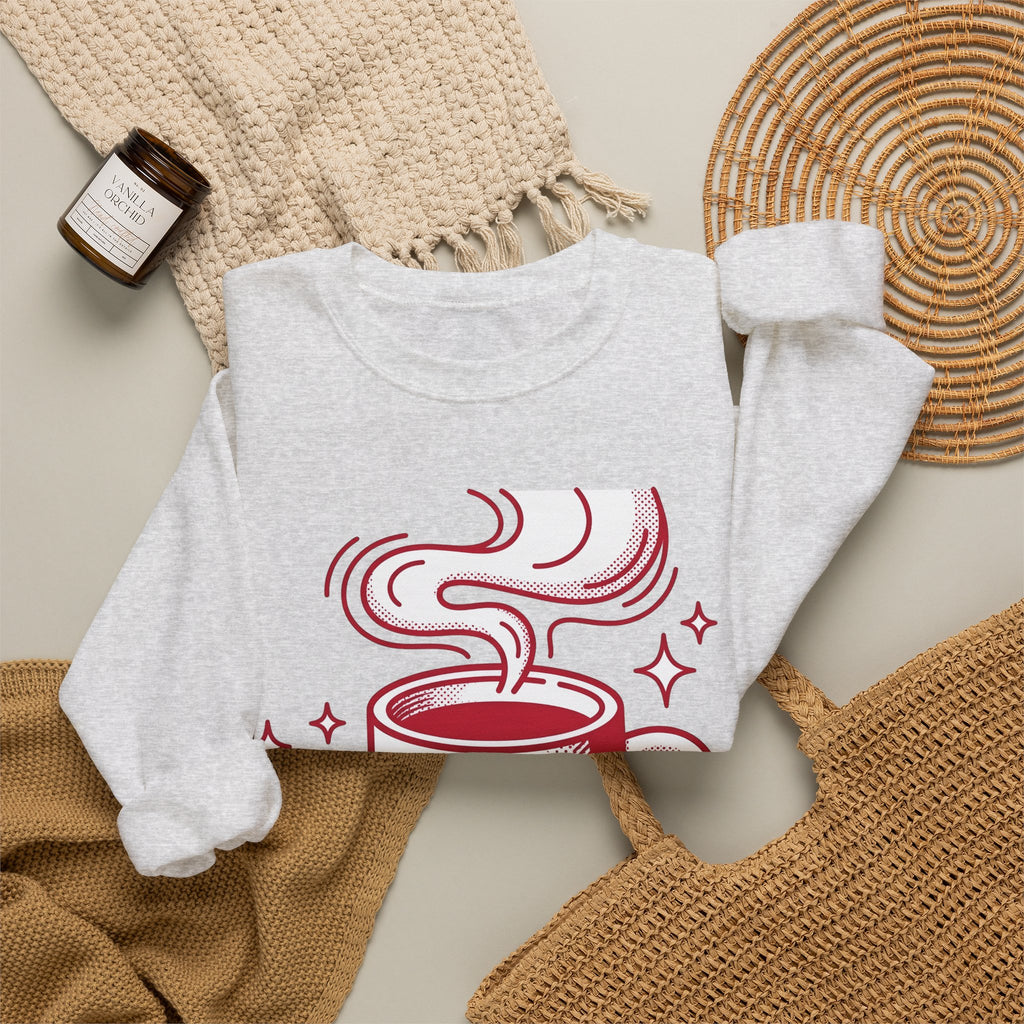 Coffee Cup Sweatshirt St. Valentine's Day Coffee Gift Women Pop Art Sweatshirt Sweatshirt Sweatshirt Valentine Fan Pop Art Sweatshirt Coffee Design Retro Stars Sweatshirt