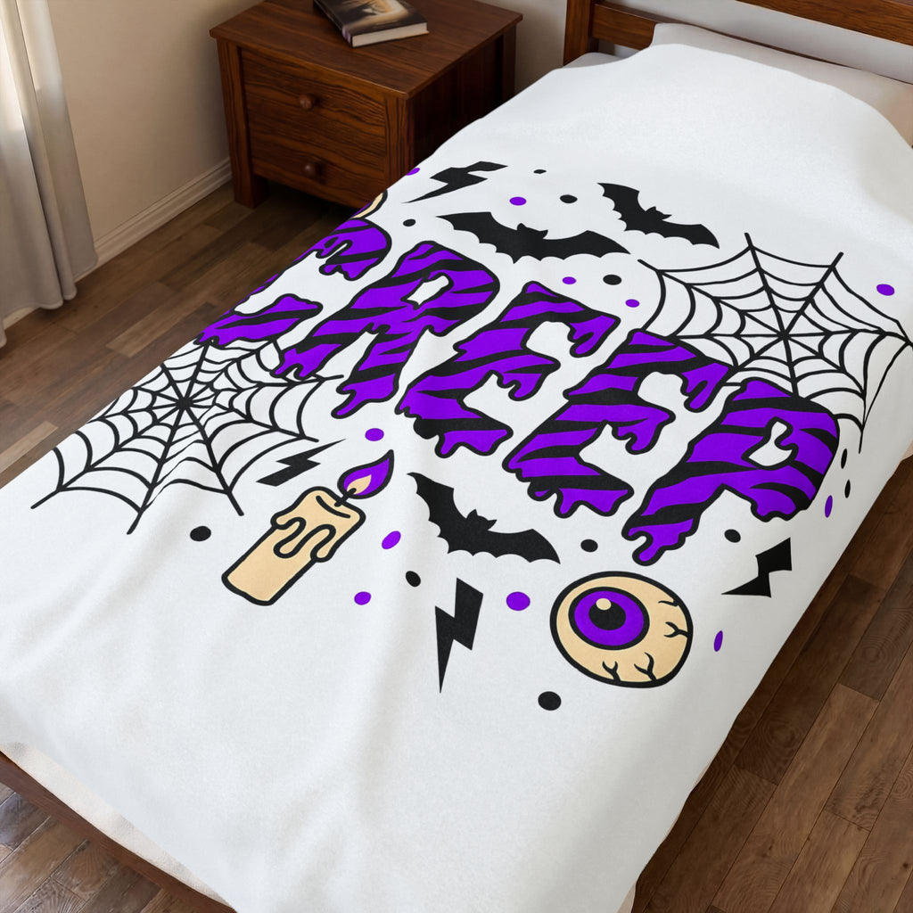 Bat Spider Webbing Blanket Halloween Occult Gift Women Haunted Blanket Spider Web Blanket Horror Fan Spooky Blanket Mystic