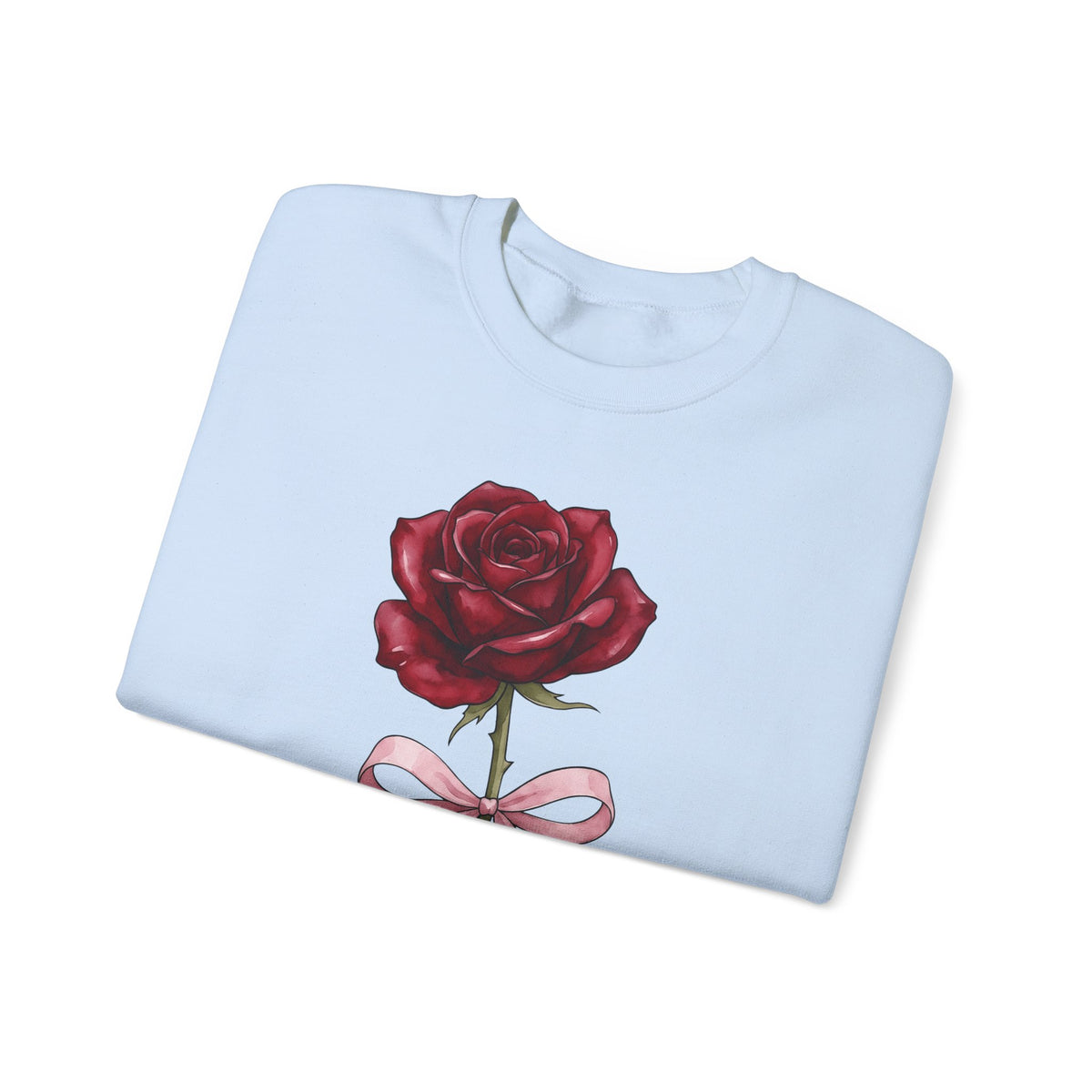 Rose Flower Sweatshirt Floral Romantic Gift Women Watercolor Sweatshirt Flower Sweatshirt Floral Fan Painted Sweatshirt Lovely Graphic Hand Drawn Bow Sweatshirt