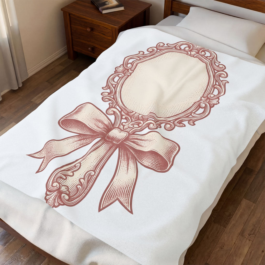 Fancy Mirror Blanket Cute Clothing Gift Women Antique Blanket Glass Blanket Adorable Fan Vintage Blanket Apparel Graphic Doodle Knot Blanket