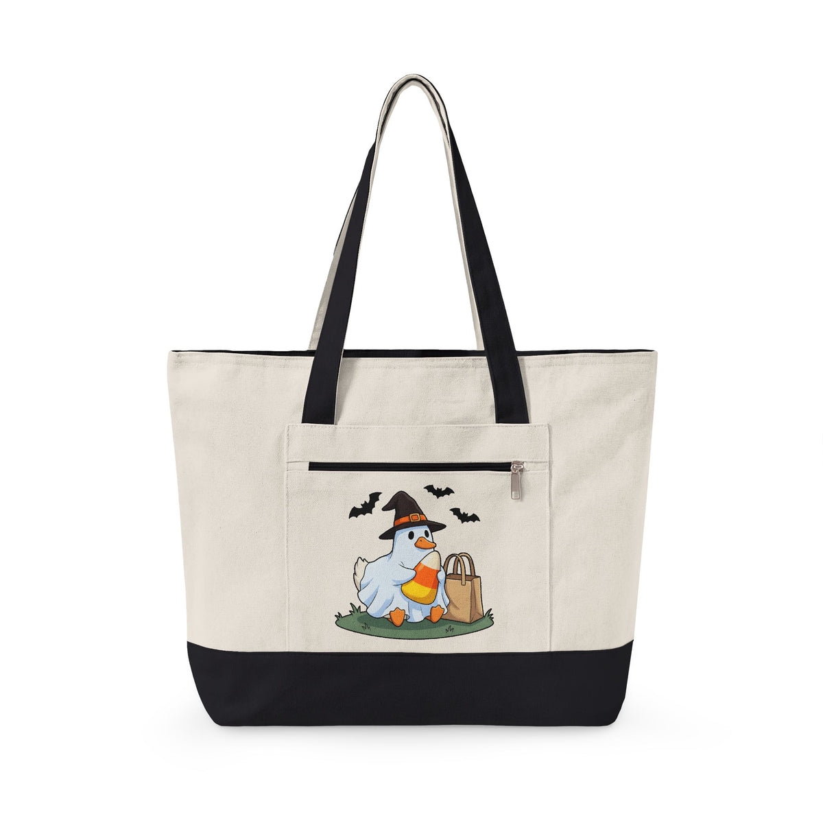 Duck Dress Tote Bag Animals Holiday Gift Women Charming Tote Bag Duckling Tote Bag Creature Fan Fowl Tote Bag Christmas Graphic Animated Candy Tote Bag