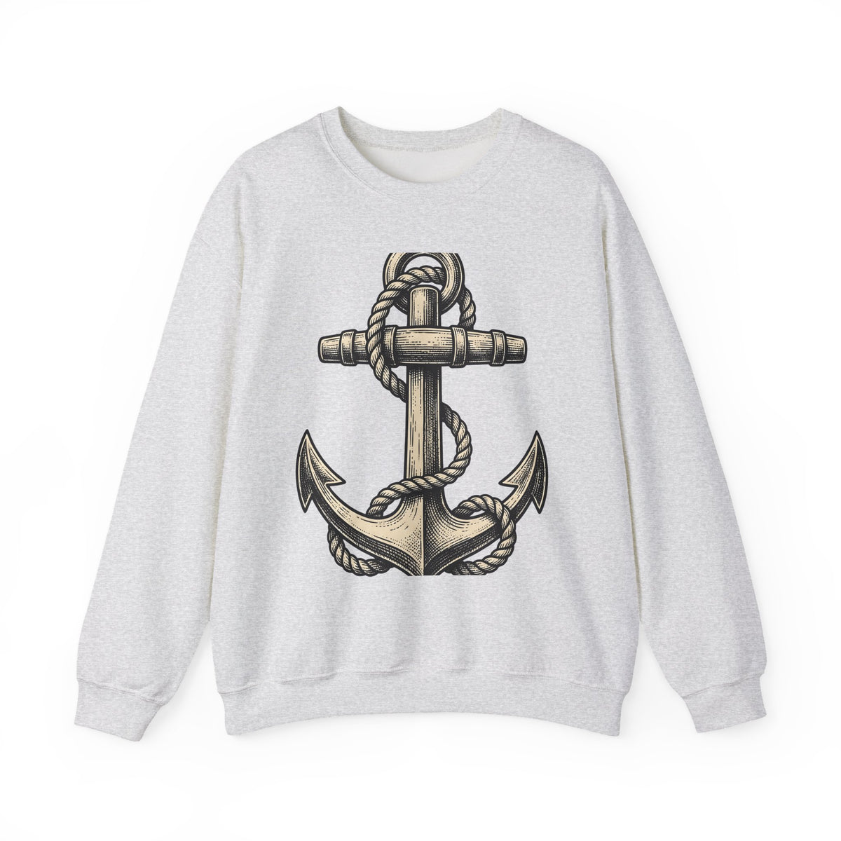 Anchor Line Nautical Beach Gift Old School Rope Sailor Fan Mooring Outline Seaside Sweatshirt