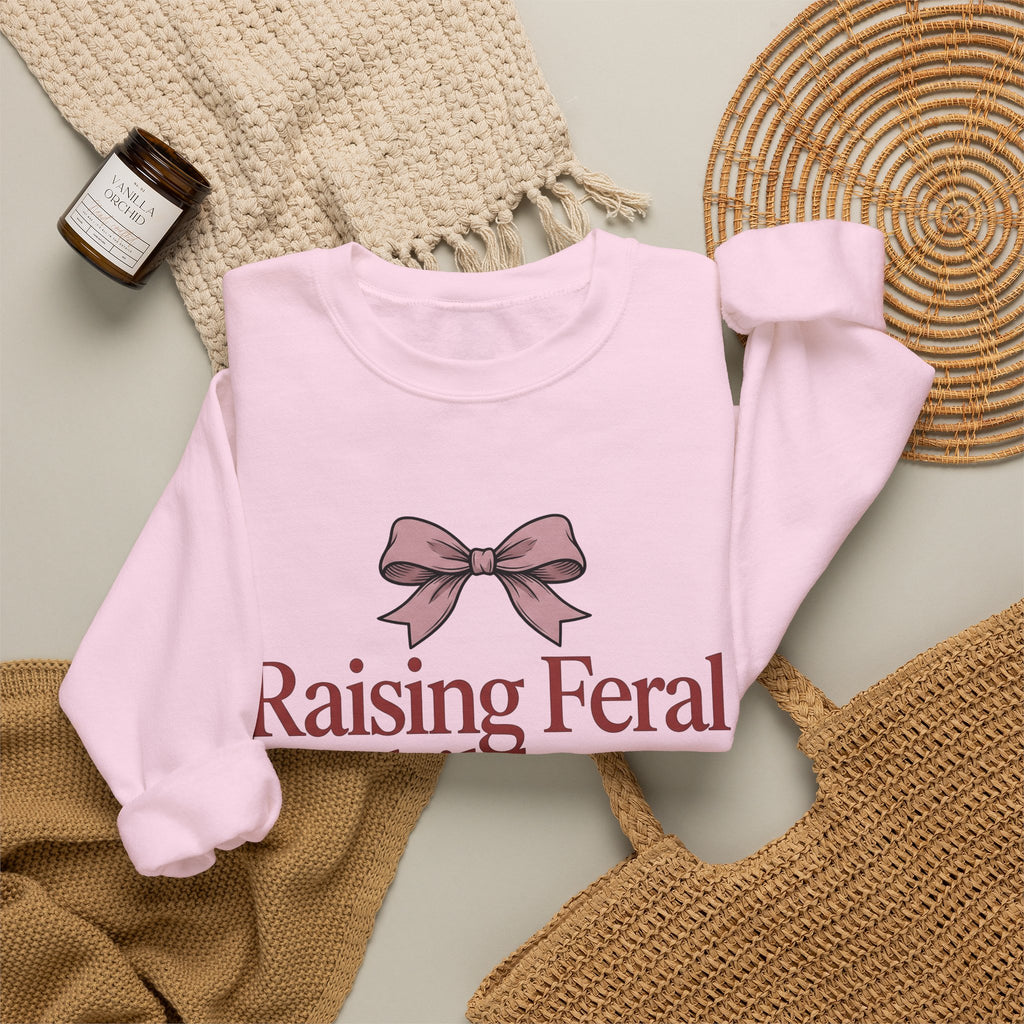 Pink Ribbons Sweatshirt Moms Jokes Gift Women Fun Sweatshirt Bows Sweatshirt Motherhood Fan Cute Sweatshirt Pun Graphic Retro Bow Sweatshirt