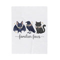 Bat Crow Cat Blanket Halloween Witch Gift Women Cute Blanket Animal Blanket Spooky Fan Cartoon Blanket Magical Graphic Hand