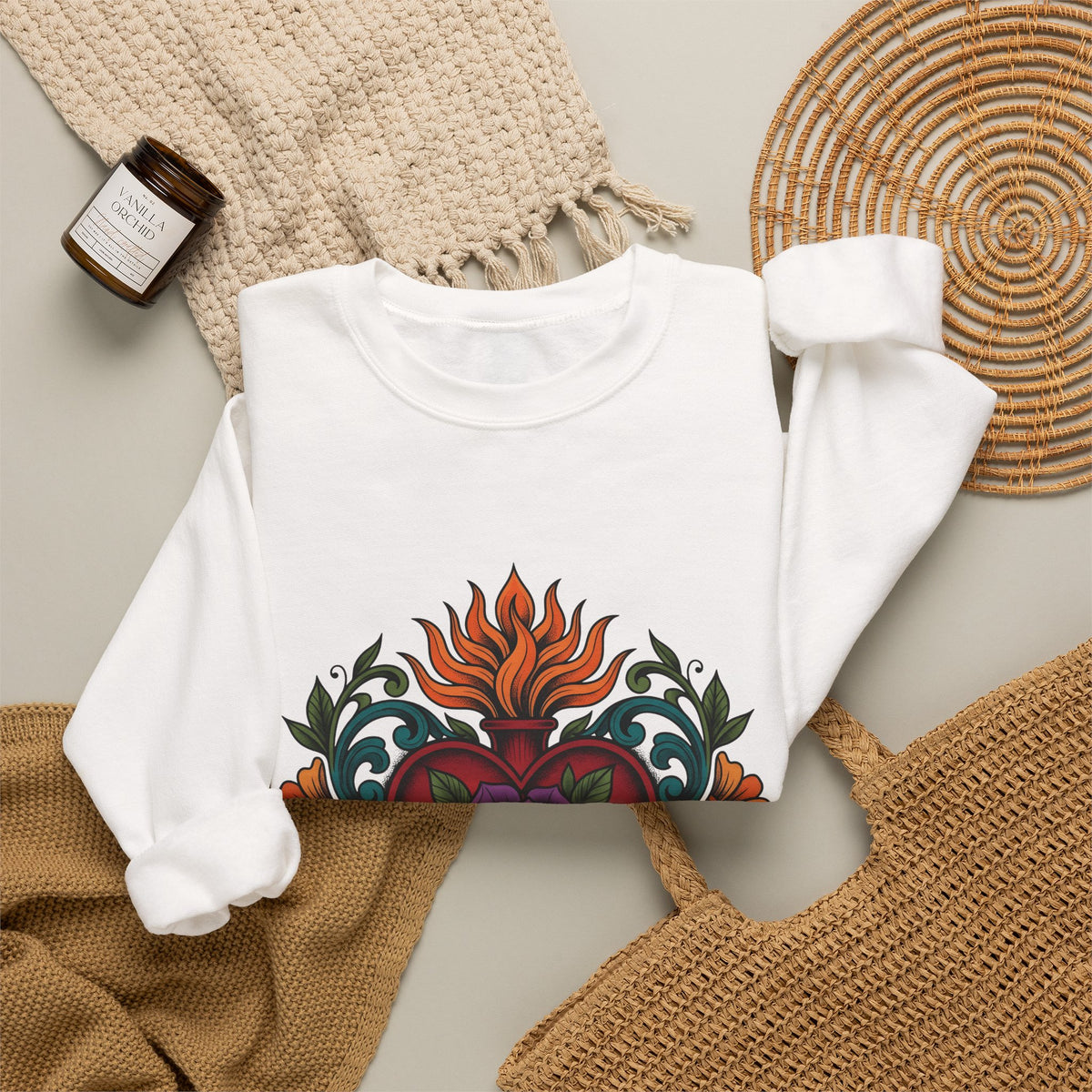 Love Blossom Boho Chic Bloom Gift Ink Flower T Sweatshirt