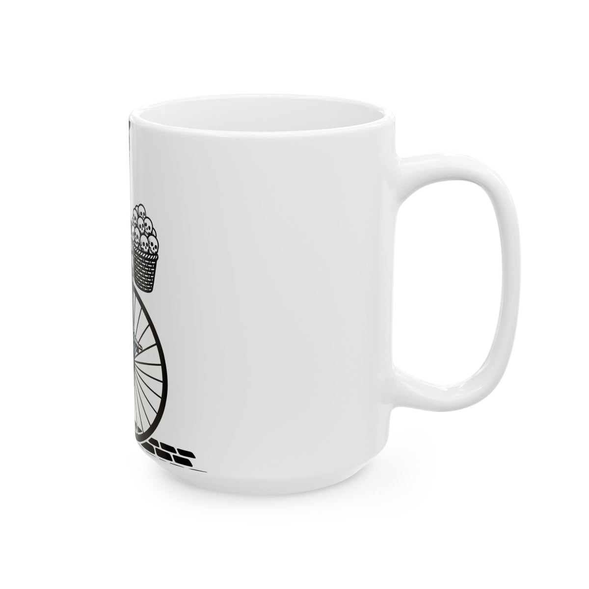 Skeleton Bicycle Mug Halloween Gothic Gift Women Vintage Mug Bike Mug Horror Fan Retro Mug Dark Graphic Hand Drawn Skulls Mug