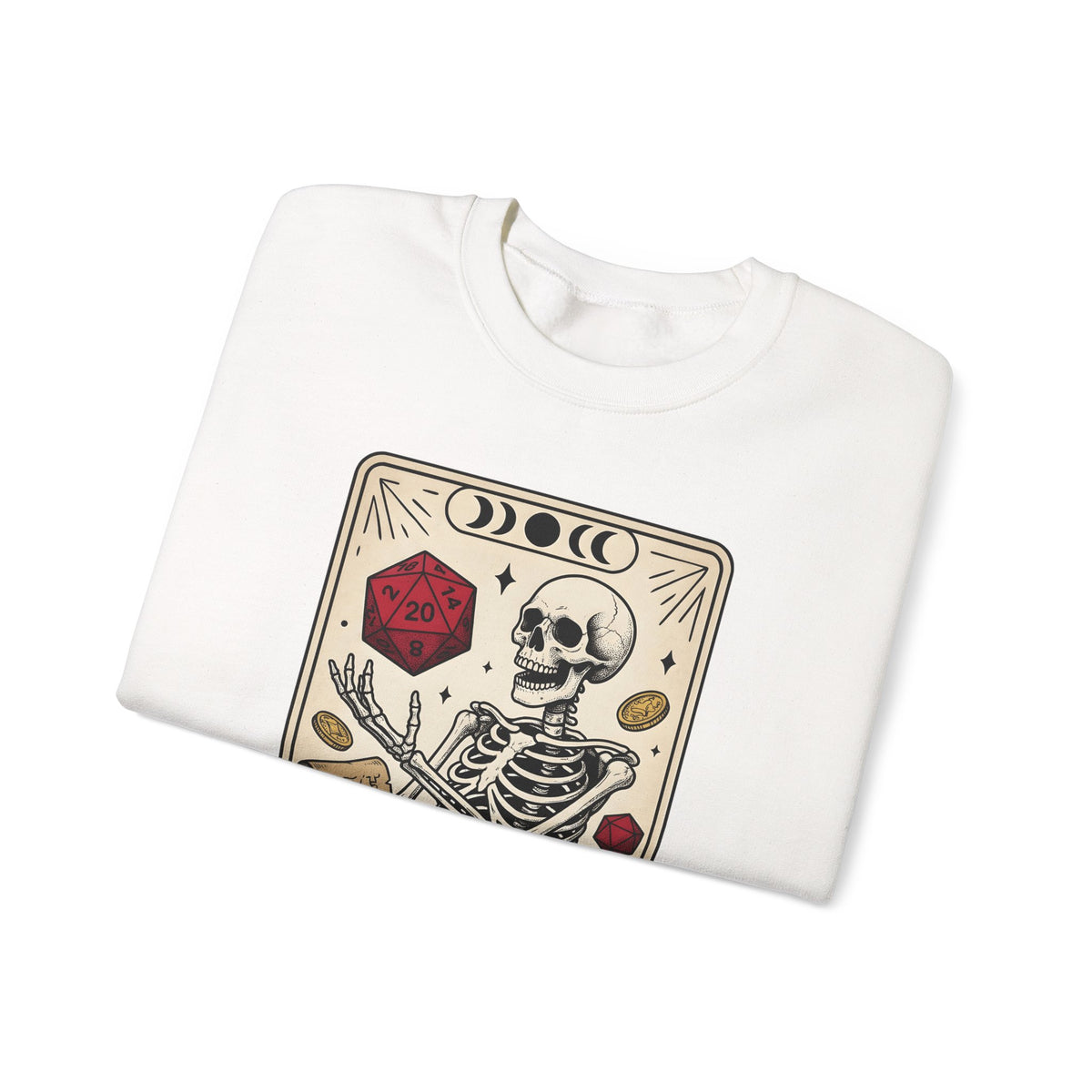 Skull Tarot Card Sweatshirt Tabletop Gaming Roleplaying Gift Women Dark Sweatshirt Tarot Card Sweatshirt Gamer Fan Gothic Sweatshirt Rpg Graphic Retro Game