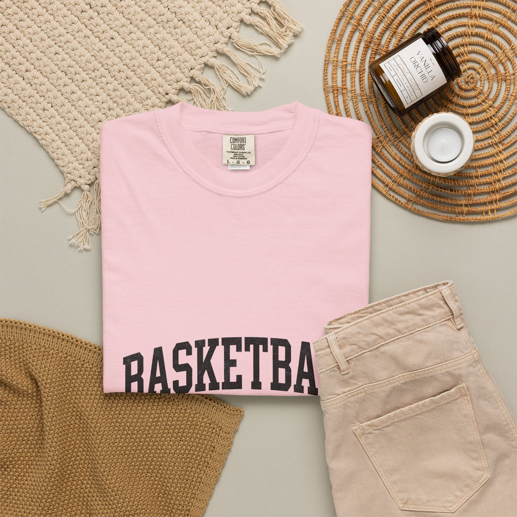 Team Text T-Shirt Moms Basketball Accessories Gift Women Hand Drawn T-Shirt Group Message T-Shirt Mom Fan Handdrawn T-Shirt Basketball Graphic Old