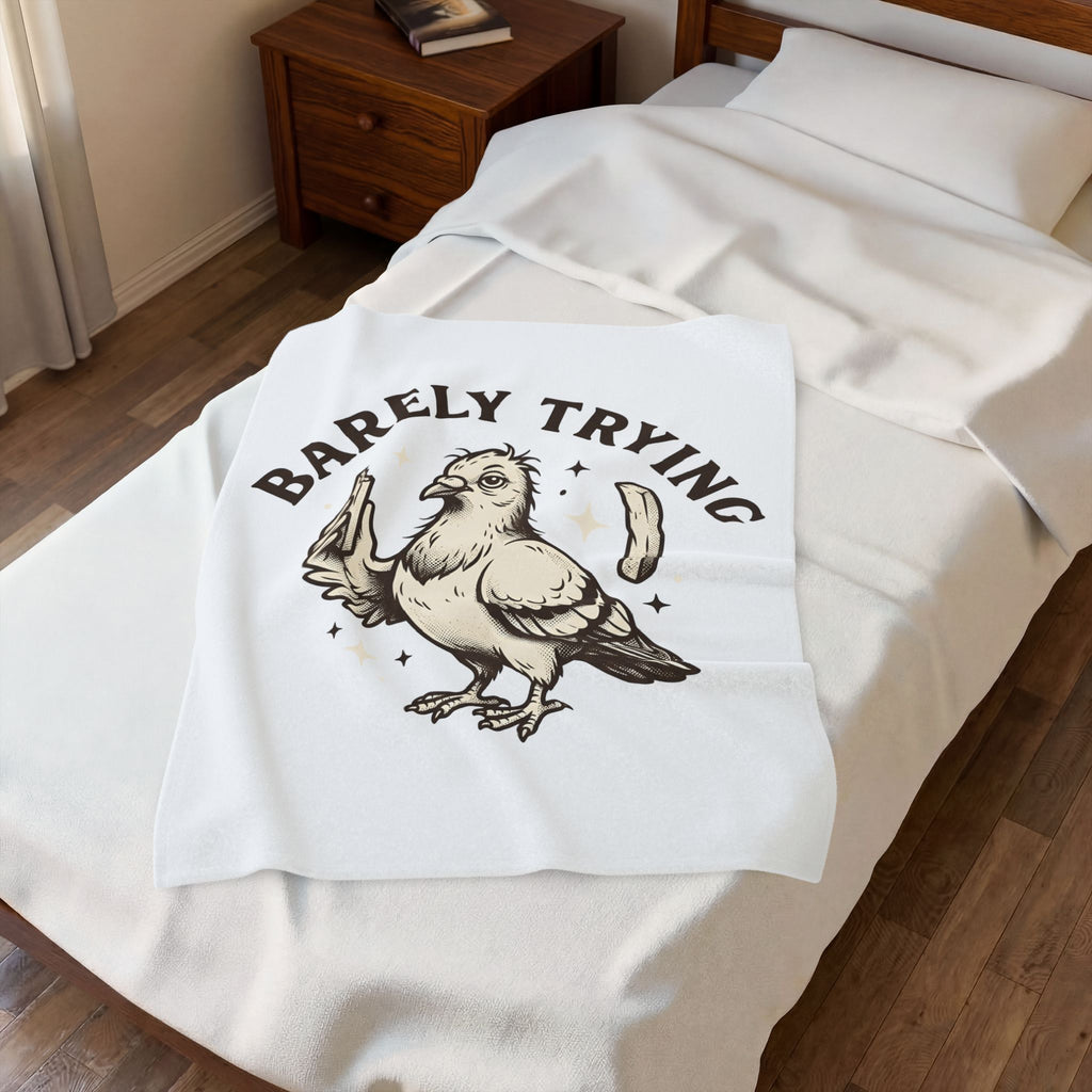 Bird Fries Animal Comedy Gift Antique Fried Chicken Pet Fan Vintage Humor Doodle Twinkles Blanket
