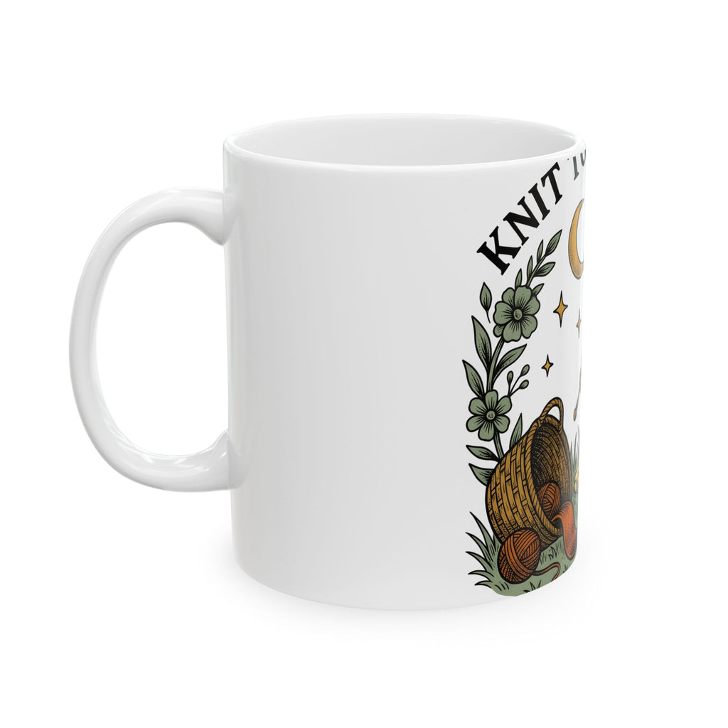 Skull Knitting Mug Halloween Yarn Gift Women Retro Mug Skeleton Mug Horror Fan Vintage Mug Fiber Graphic Sketch Yarn Bowl Mug