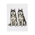 Siberian Huskies Blanket Dog Wildlife Gift Women Doodle Blanket Husky Blanket Dog Fan Doggy Blanket Wildlife Graphic Classic Couple Blanket