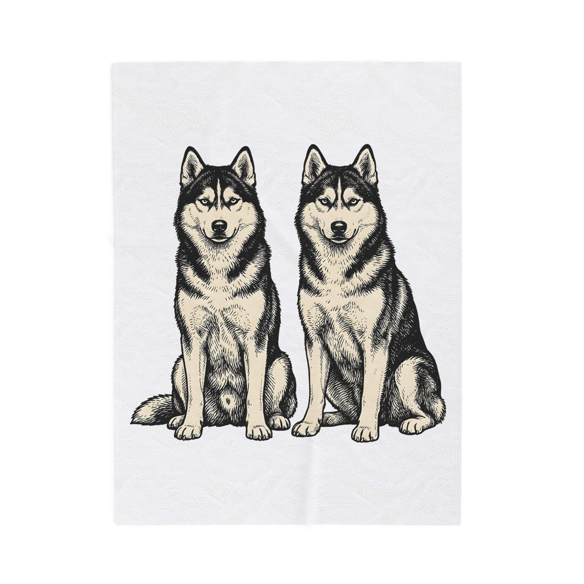 Siberian Huskies Blanket Dog Wildlife Gift Women Doodle Blanket Husky Blanket Dog Fan Doggy Blanket Wildlife Graphic Classic Couple Blanket