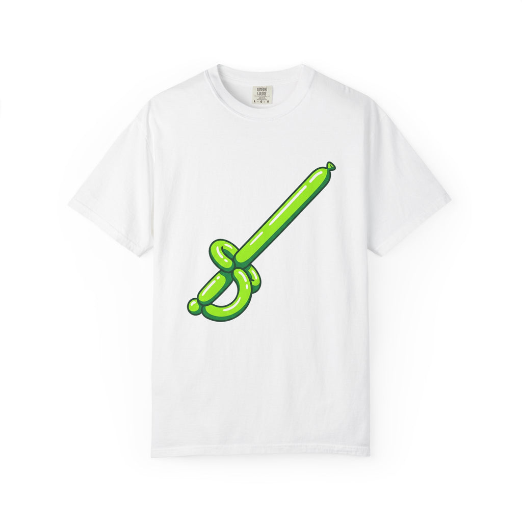 Inflatable Sword T-Shirt Cute Gag Gift Women Hand Drawn T-Shirt Balloon Sword T-Shirt Adorable Fan Cartoon T-Shirt Prank Graphic Pop Art Event