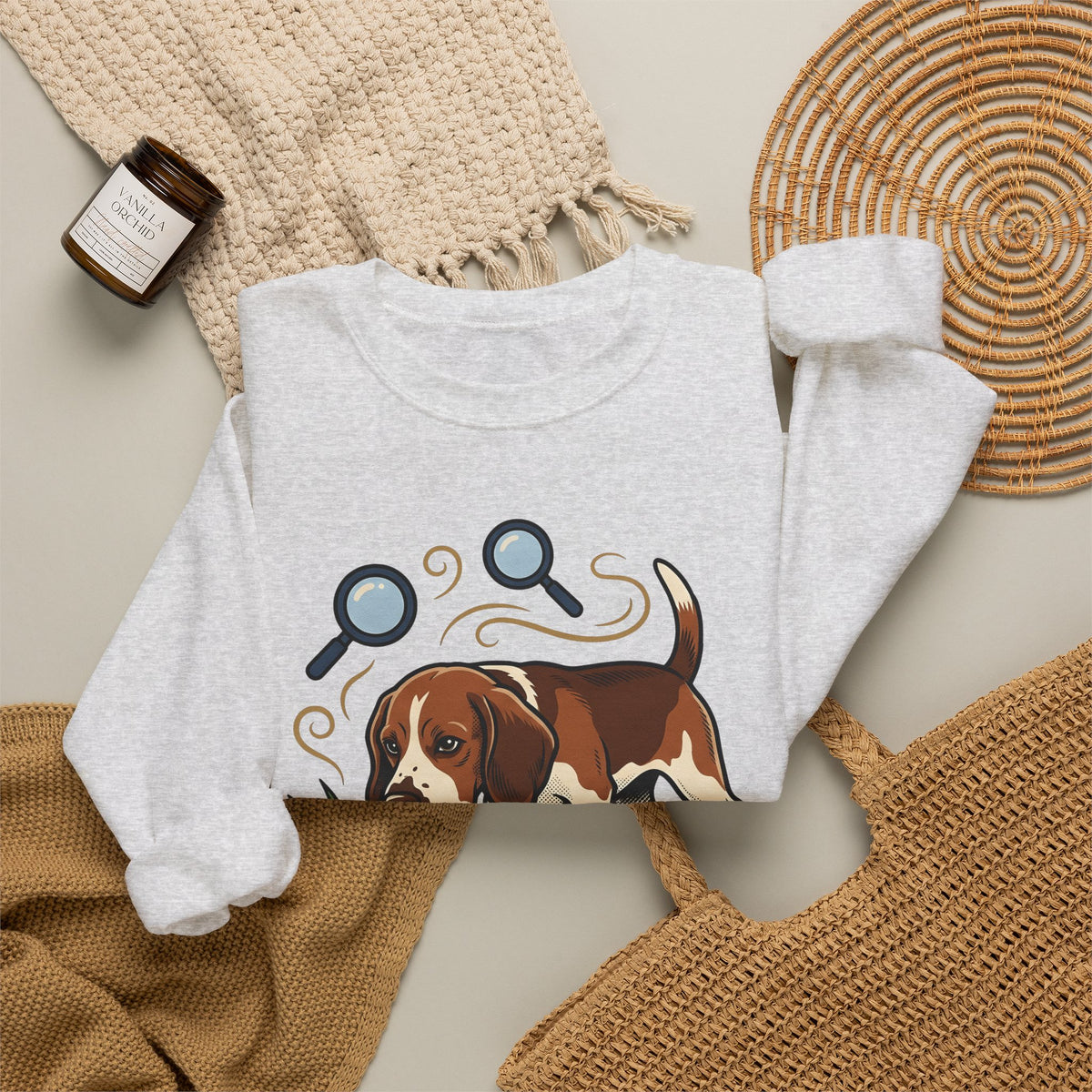 Beagle Pet Sweatshirt Dog Comedy Gift Women Animated Sweatshirt Hound Sweatshirt Dog Fan Cartoon Sweatshirt Humor Graphic Classic Loupe Sweatshirt