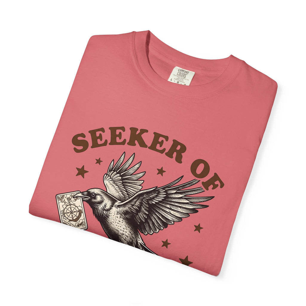 Crow Divination Card T-Shirt Fortune Telling Mysterious Gift Women Old-Fashioned T-Shirt Oracle Card T-Shirt Divination Fan Tarot T-Shirt Enigmatic