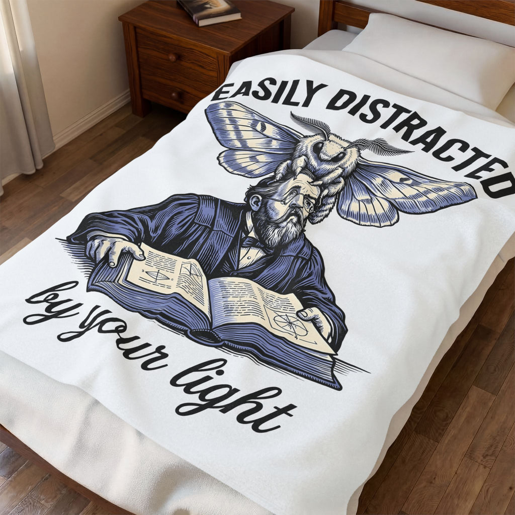 Winged Cryptid Blanket Funny Life Science Gift Women Retro Blanket Mothman Blanket Humor Fan Vintage Blanket Biology Graphic Line Art Open Novel