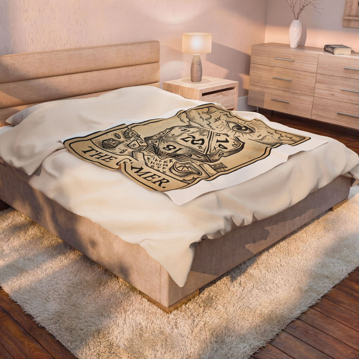 Gaming Dice Blanket Tabletop Gaming Roleplay Gift Women Retro Blanket Dice Blanket Gamers Fan Vintage Blanket Rpg Graphic Sketch Eye Symbol Blanket