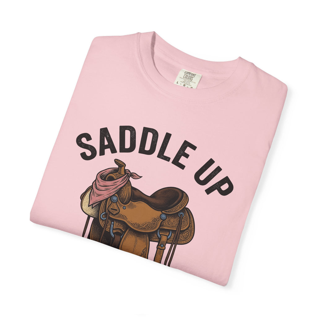 Horse Saddle T-Shirt Cowgirl Agriculture Gift Women Classic T-Shirt Saddle T-Shirt Rancher Fan Vintage T-Shirt Farming Graphic Old School Kerchief