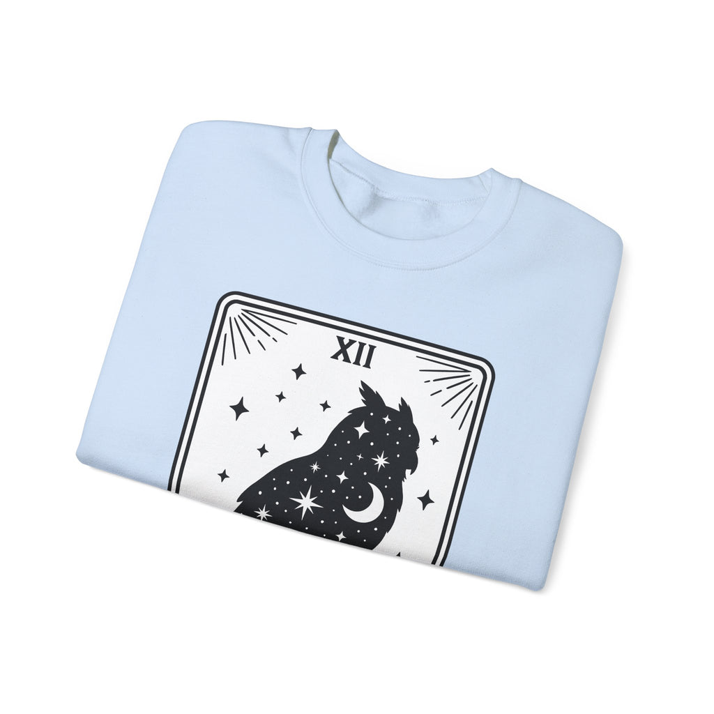Owl Silhouette Sweatshirt Boho Chic Tarot Gift Women Celestial Sweatshirt Hoot Sweatshirt Bohemian Fan Mystical Sweatshirt Oracle Graphic Vintage Stars Sweatshirt