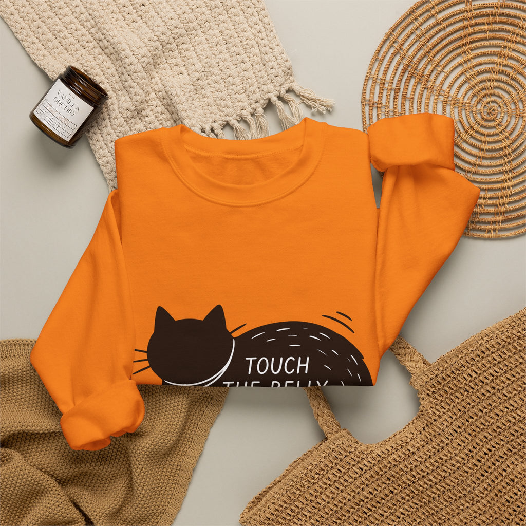 Black Feline Sweatshirt Cat Fun Gift Women Flat Sweatshirt Cat Sweatshirt Cat Fan Minimalist Sweatshirt Humorous Graphic Chic Pendant Sweatshirt