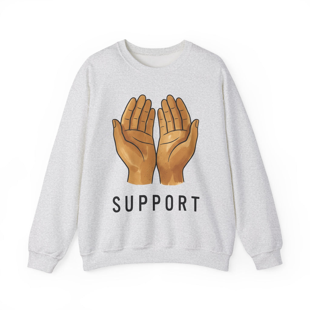Open Palms Sweatshirt Support Thanks Gift Women Sketch Sweatshirt Hands Sweatshirt Caregiver Enthusiast Drawing Illustration Gratitude Graphic Simple