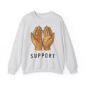 Open Palms Sweatshirt Support Thanks Gift Women Sketch Sweatshirt Hands Sweatshirt Caregiver Enthusiast Drawing Illustration Gratitude Graphic Simple