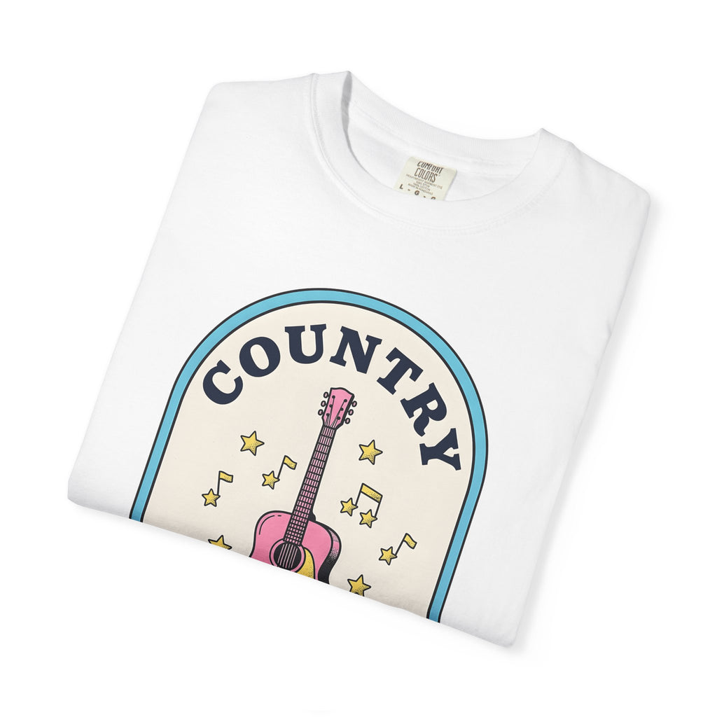 Pastel Guitar T-Shirt Cowgirl Sound Gift Women Antique T-Shirt Guitar T-Shirt Rodeo Fan Vintage T-Shirt Audio Graphic Nostalgic Twinkle T-Shirt