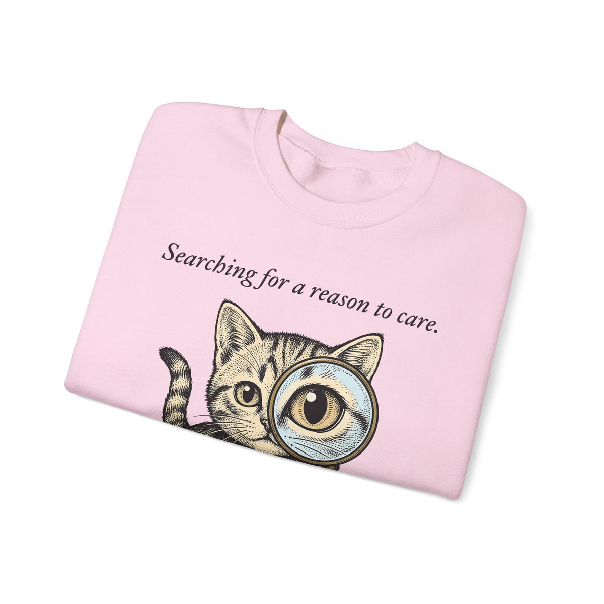 Tabby Cat Sweatshirt Cat Humor Gift Women Vintage Sweatshirt Kitty Sweatshirt Cat Fan Retro Sweatshirt Funny Graphic Hand Drawn Magnifying Glass Sweatshirt
